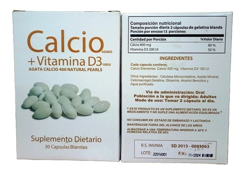 Calcio 600 Mg + Vitamina D3 200 Iu - Unidad a $930