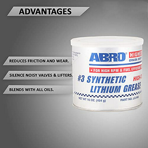 Grasa De Litio Sintético 16oz Resistente Al Agua, Multiusos,