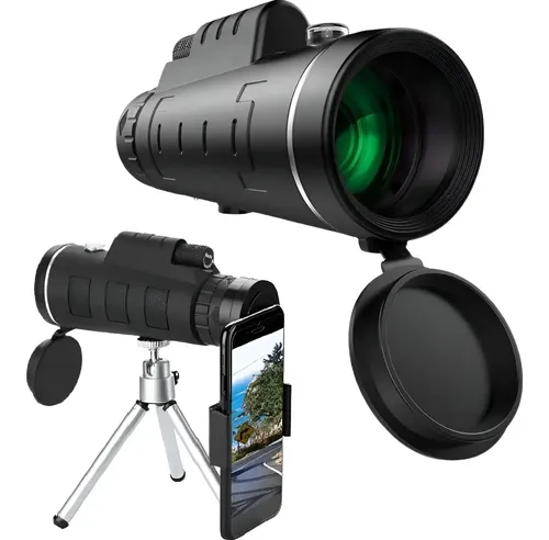 Monóculo Tático à Prova D'água 40x Zoom Tripé Suporte p/ Celular