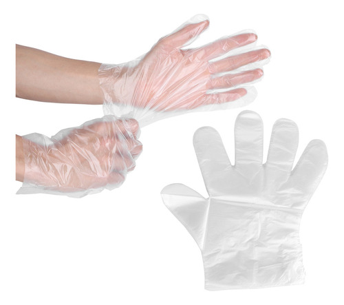 Guantes De Plástico Pe Espesado, Transparentes, Desechables,
