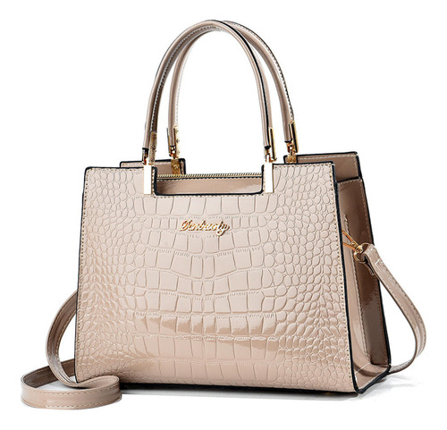 Bolsa Grande Estampado Cocodrilo Para Mujer Elegante