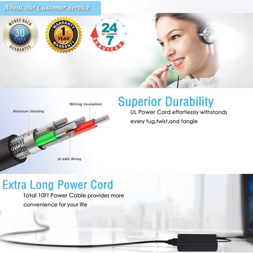 Cargador De Ca De 19 V Compatible Con Monitor Lcd Led L...