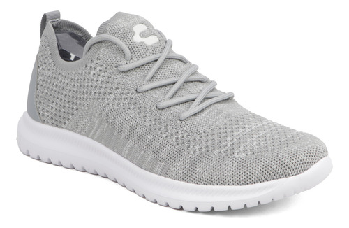 Tenis Para Hombre Cómodos Transpirables Charly Gris/blanco Tallas 25-29 Mod. 1029728
