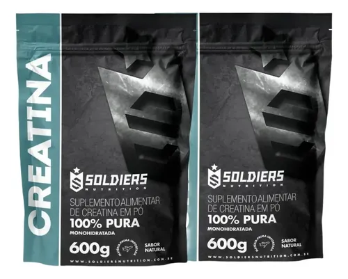 Soldiers Nutrition Creatina Suplemento Monohidratada em pó 100% Pura