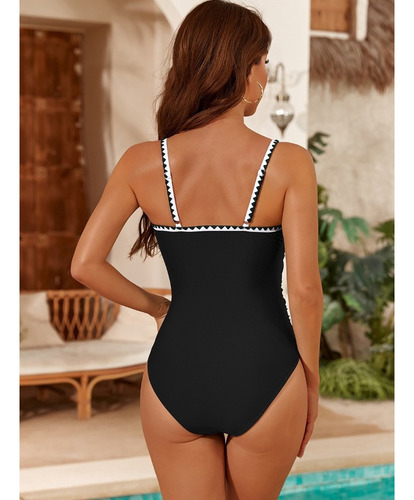 Traje De Baño Ajustado Plisado Para Barriga De Verano A La M