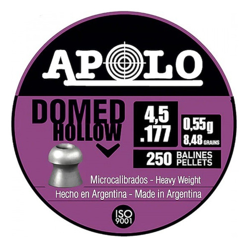 Diabolos Balines Apolo Domed Hollow 4.5mm X 250 Und 8,48 Gr