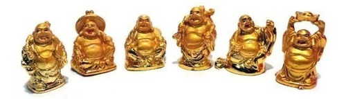Conjunto De 6 Budas Dourados Mod 0183