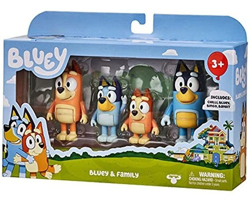 Bluey And Friends 4 Pack De 2.5-3  Figuras Posables