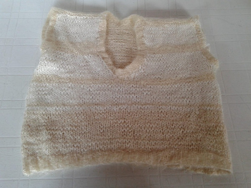 Chaleco Lana Tejido Color Crema Talle M