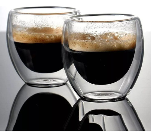 Copo Duplo De Vidro Elegance 200ml Cafe Cerveja 6 Unidades Cor Transparente
