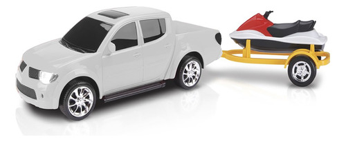 Carrinho Pick-Up RX Branco com Jet Ski Roma