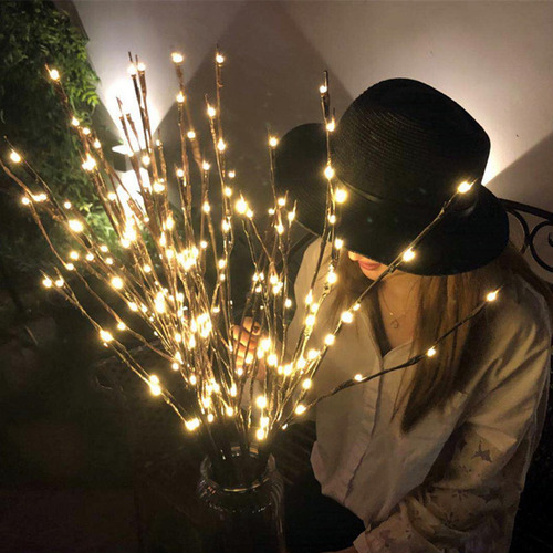 Lámpara De Rama De Árbol Artificial De 20 Led Luz Calida