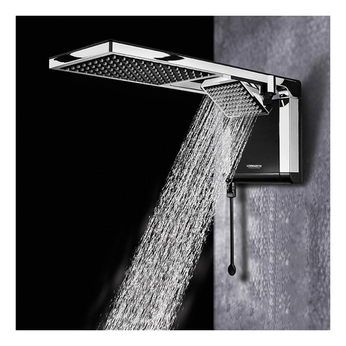 Imagem 3 de 8 de Chuveiro elétrico de parede Lorenzetti Acqua Ultra Duo preto-cromado 7800W 220V