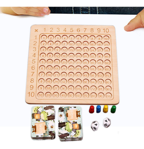 Juego De Multiplicación De Madera Para Edades De 3 A 7