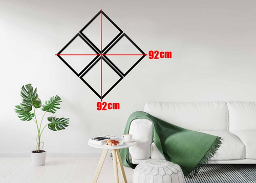 Kit 4 Quadros Floral Gotic Arte Forma Geométrica Decoração