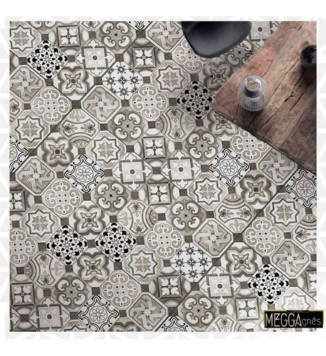 Imagen 2 de 6 de Porcelanico Artesanal Gris Deco Mosaico 45x90 Meggagres