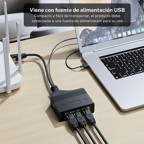 Distribuidor Gigabit Ethernet 1 Punto 3 Sim Rj45 Macho