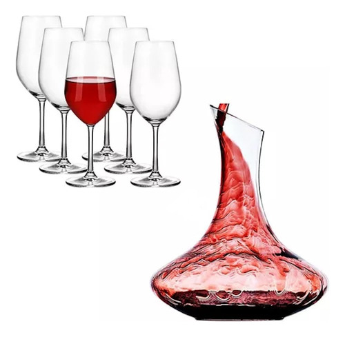 Kit Decantador Gout Amante Del Vino 1500ml + 6 Copas Brang