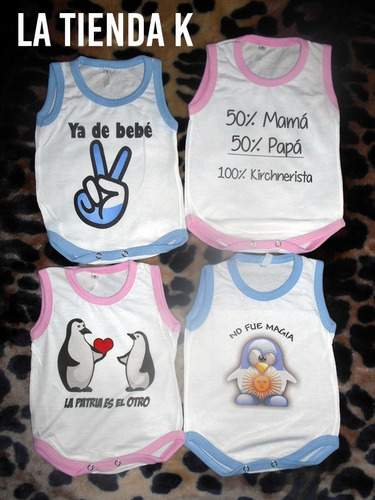 Imagen 2 de 7 de Bodies Bebes Kirchneristas Peronistas Sin Manga Con Ribetes