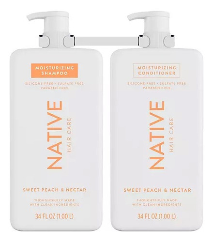 Set De Shampoo Y Acondicionador Vegano Native 1l C/u 2pzs