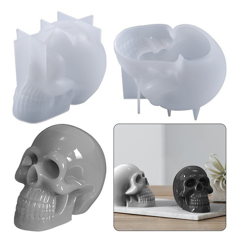 Molde Silicón Craneo Calavera 3d Resina Epoxi