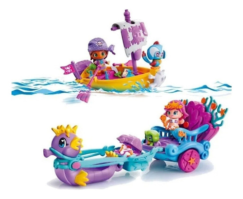 Pinypon Figuras Carroza De Sirena Y Barco Pirata - El Rey