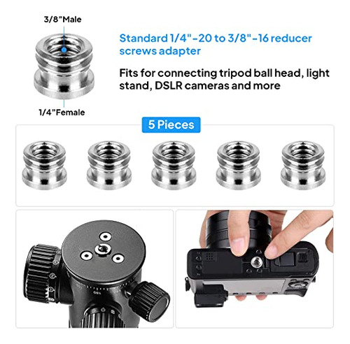 Set Tornillos Cámara, 20pcs 1/4 A 1/4, Adaptador Tornillo
