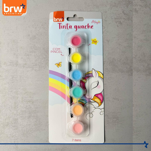 Kit De Arte Intantil Brw Set Pintura Temperas Pincel Regalo