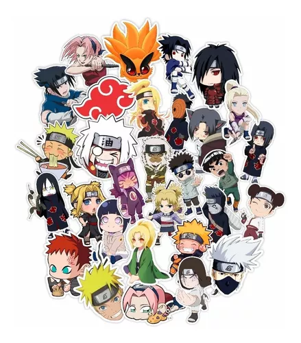 30 Adesivos Stickers Bombs Anime Naruto 8cm