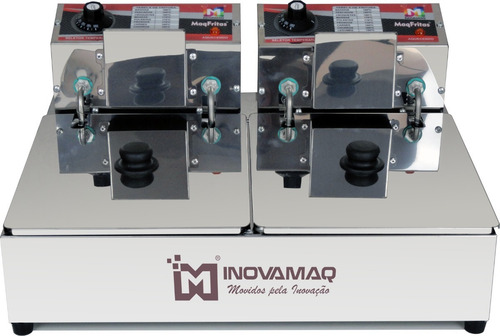 Imagem 2 de 7 de Fritadeira Elétrica Profissional 2 Cubas - Fm-10l - 220v