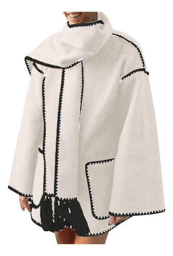 Jaqueta Feminina De Lã De Inverno Espessada E Folgada Tassel