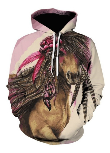 Sudadera Con Estampado Colorido Creativo Decoración Caballo