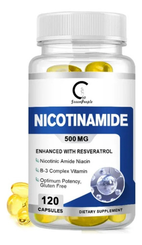 Nicotinamida 500 Mg. Resveratrol 100 Mg. 120cápsulas 4 Meses
