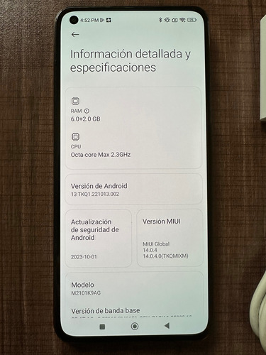 Xiaomi Mi 11 Lite Dual Sim 128 Gb Boba Black 6 Gb Ram Negro (Usado)