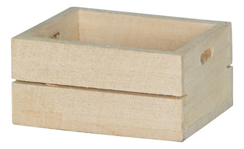 1:12 Casa De Muñecas Cocina Cesta De Madera Caja Modelo