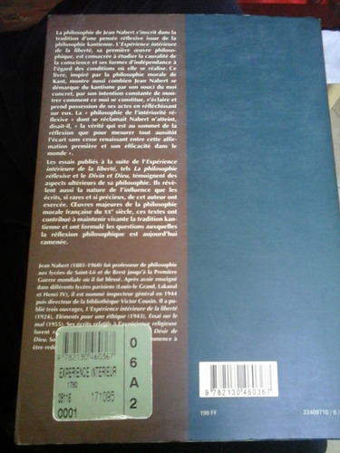 Imagen 2 de 4 de L´expérience Intérieure De La Liberté - Nabert - Ricoeur - U
