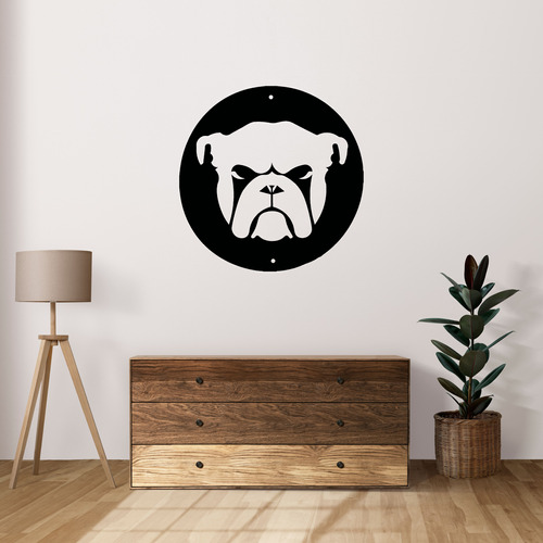 Cuadro Chapa Perro Bulldog Decorativo 40cm X 40cm Pintado