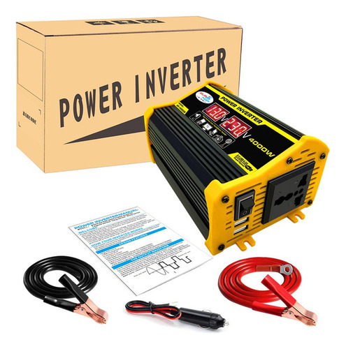 Inversor De Corriente Para Auto, Portátil, 4000w, 12v A 110v