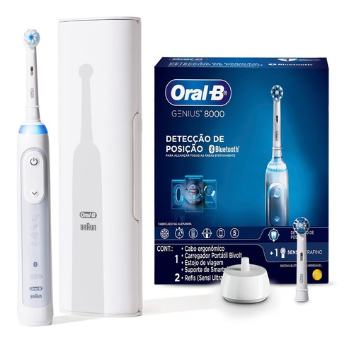 Escova Dental Elétrica Genius 8000 Com 2 Refis Bivolt Oral-b