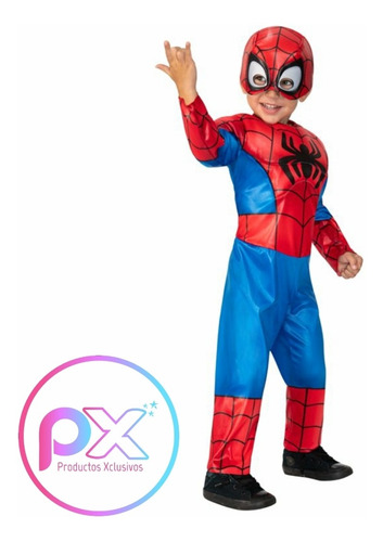 Imagen 1 de 7 de Disfraz Spiderman Hombre Araña Bebe Niño Talla 3-4 Original