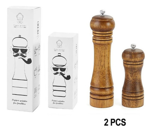 Guanchuan Molinillo Pimienta Y Sal Madera Manual Especias