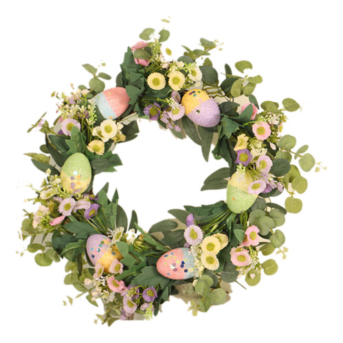 Corona De Eucalipto Con Forma De Huevo De Pascua, Flores Art