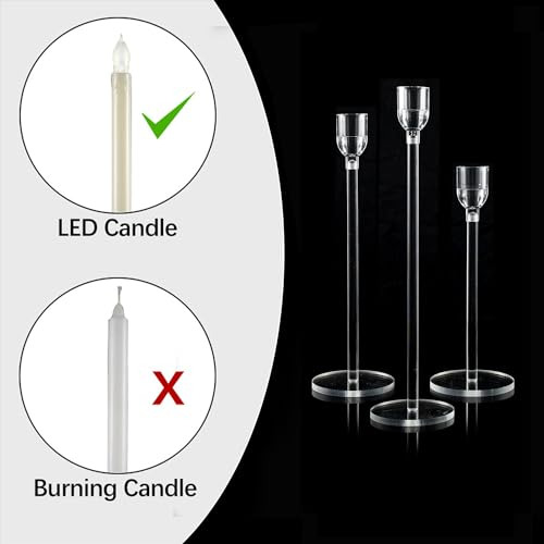 Conjunto De 6 Porta Velas De Acrílico Vincidern Para Mesa,