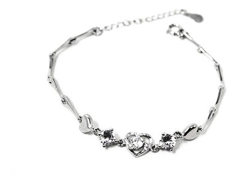 Pulsera  De Moda De Corazón Plateado Para Mujer