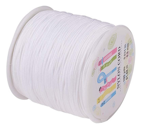 Hilo De Nylon Trenzado De 0.8mms Rollo De 100yds=92m Blanco