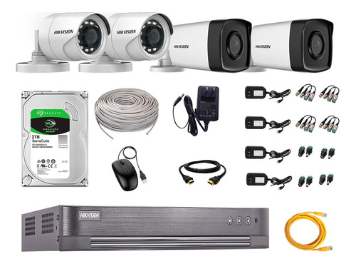 Cámaras Seguridad Exterior It3f Kit 4 Hikvision Full Hd 2tb