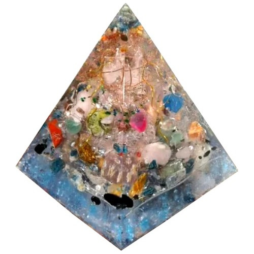 Orgonite De Cristais Super Prisma Piramide Incolor Harmonic