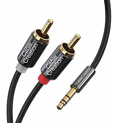 Cablecreation 6 Pies Cable De Audio Rca De 3,5 Mm Macho A 2 