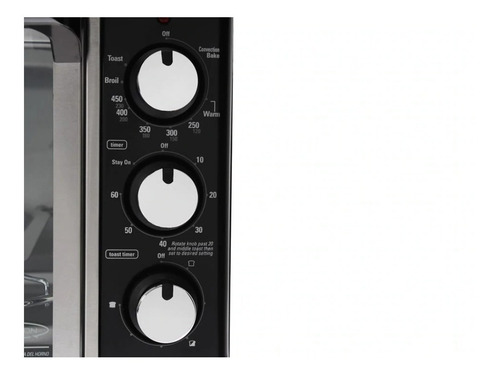 Imagen 4 de 4 de Horno de mesa eléctrico Black+Decker TO3250XSB plateado/negro 120V