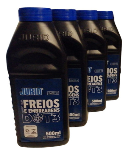 Liquido De Frenos 0.5 Lt (dot 3) Jurid (pack 4)